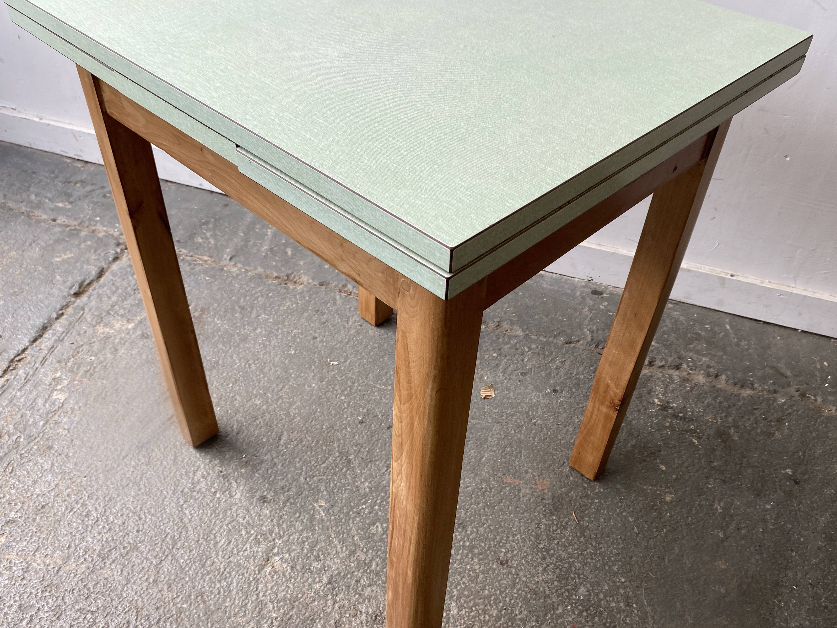 Mid-Century Vintage Draw-Leaf Kitchen Dining Table with Formica Top