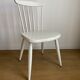 Vintage scandinavian style white chair in solid wood