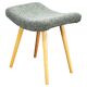 1960s Czech Mid-Century Modern Upholstered Stool with Beech Wood Legs