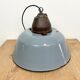 Industrial Grey Enamel and Cast Iron Pendant Light, 1960s