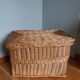 Panier en osier rotin grand coffre à jouets