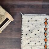 Berber carpet orange and black pea patterns 85 X 140 cm