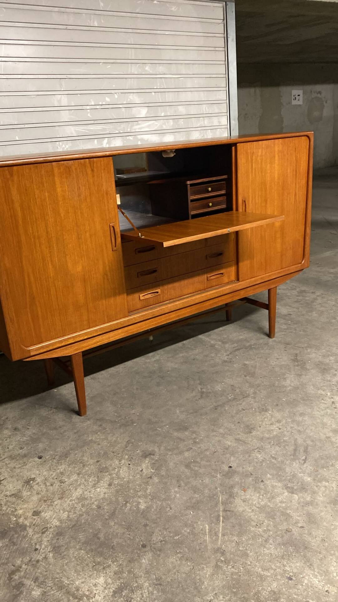 Vintage Scandinavian teak enfilade Clausen & son