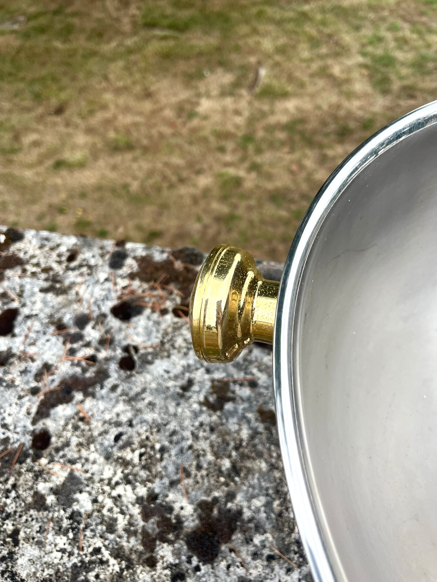 Large Aluminium Champagne Ice Bucket with Gold Tone Handles