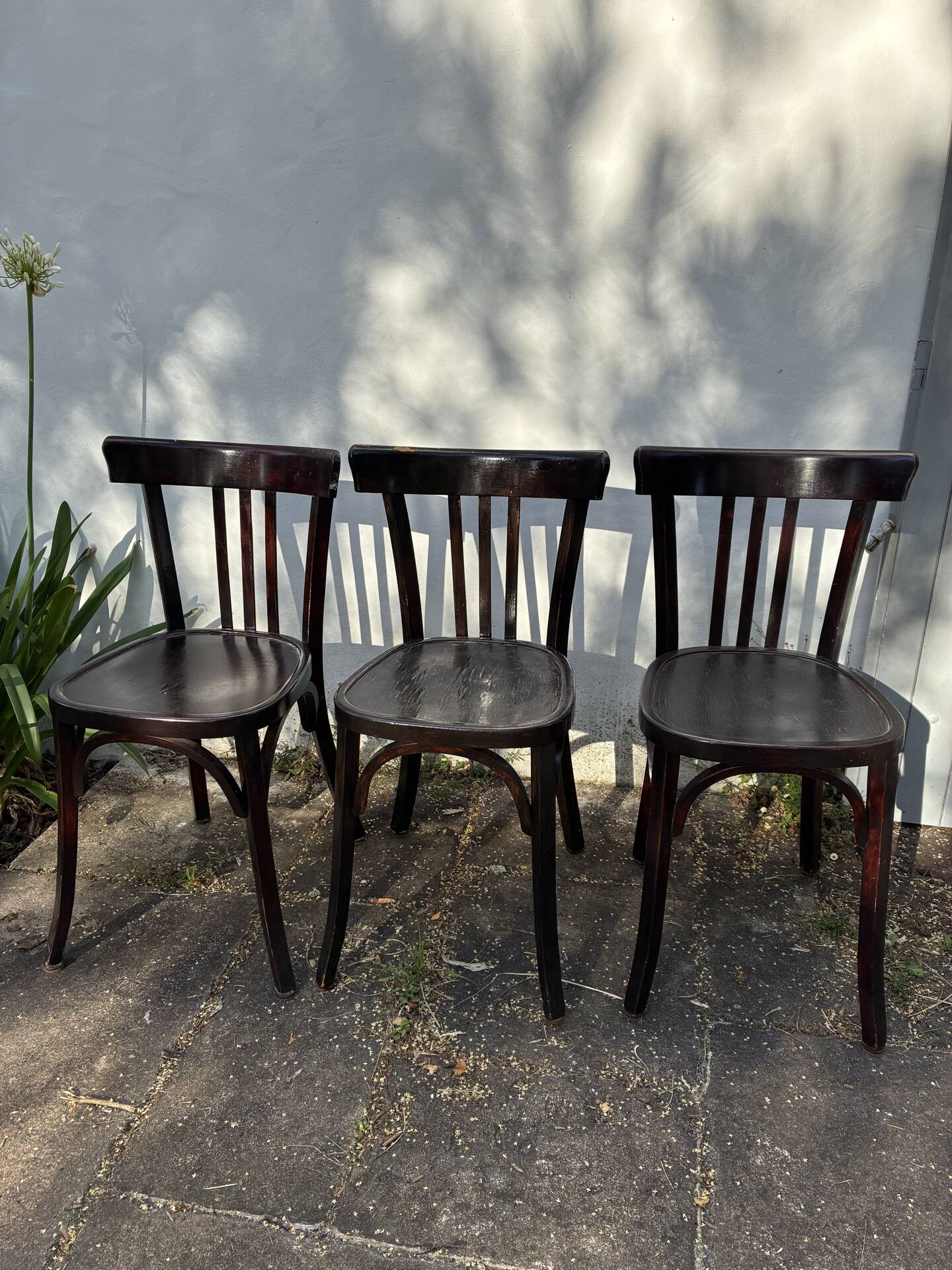 3 chaises bistrot Baumann E32