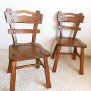 Paire de chaises brutalistes style ranch