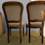 Set of 2 wooden and velvet chairs