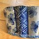 Pair of ceramic flower pots - flower picks with blue floral motifs