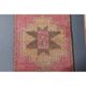 Vintage Turkish hand-knotted wool cotton pink runner rug 92x290