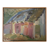 Modernistes suédois Huile sur toile par Gösta Stawåsen (Suède, 1918-1974)