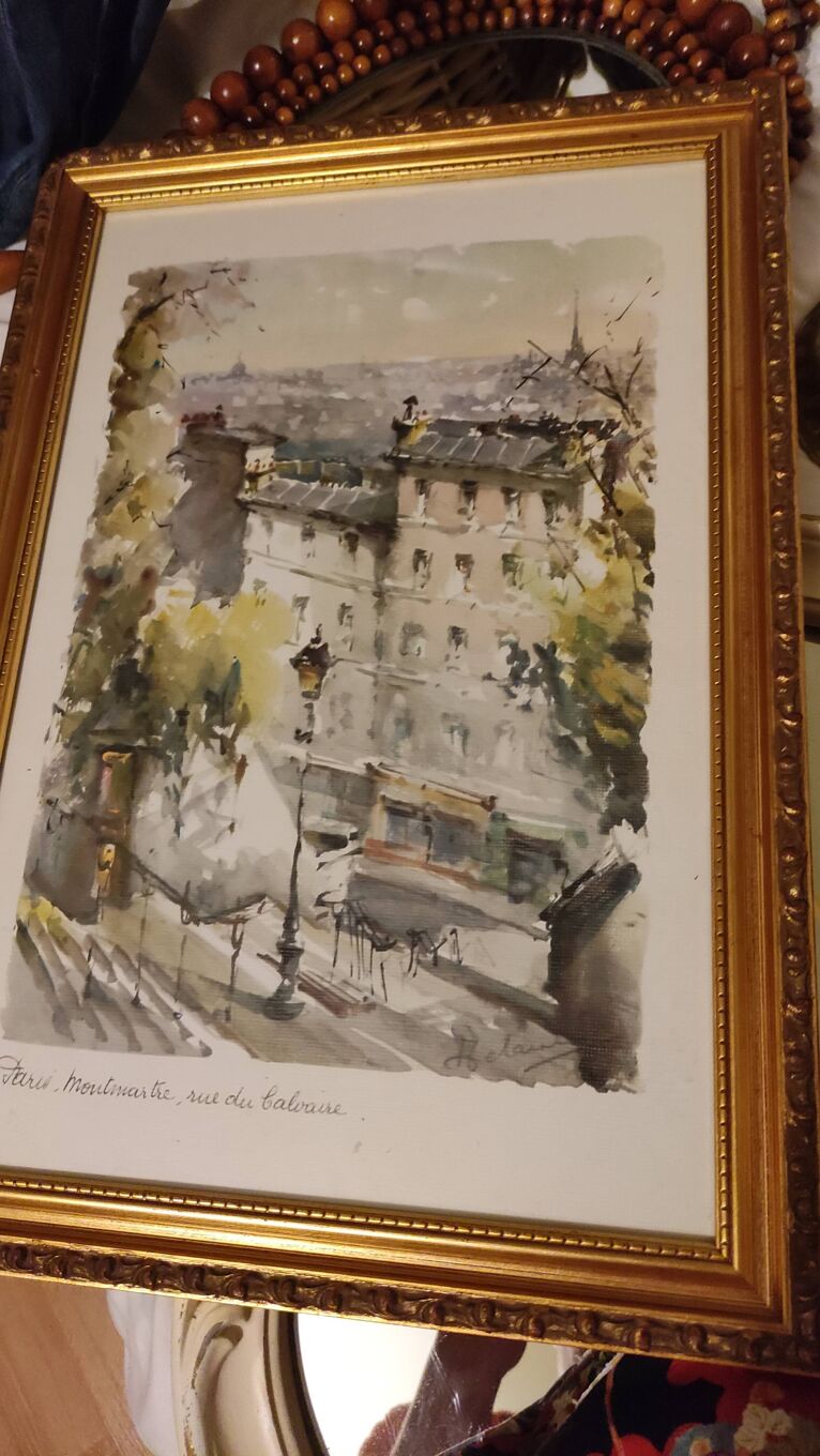 Tableau lithographie aquarelle sign e Selency Tableau lithographie aquarelle sign e Selency