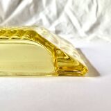 Cendrier vintage Walther en verre jaune