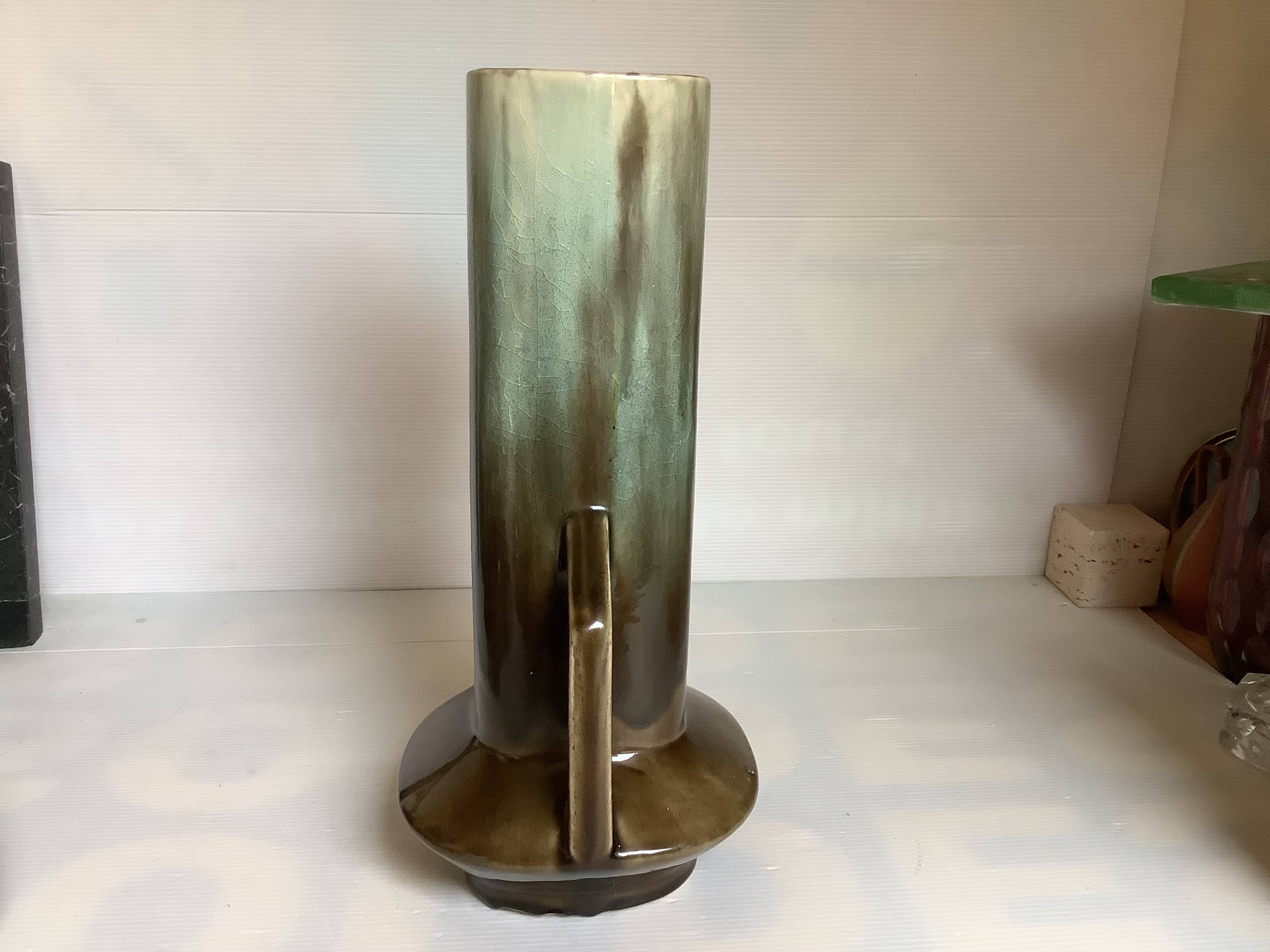 Large flamed ceramic vase Art Nouveau