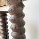 Pair of pedestal columns with oak pressing screws, 1900