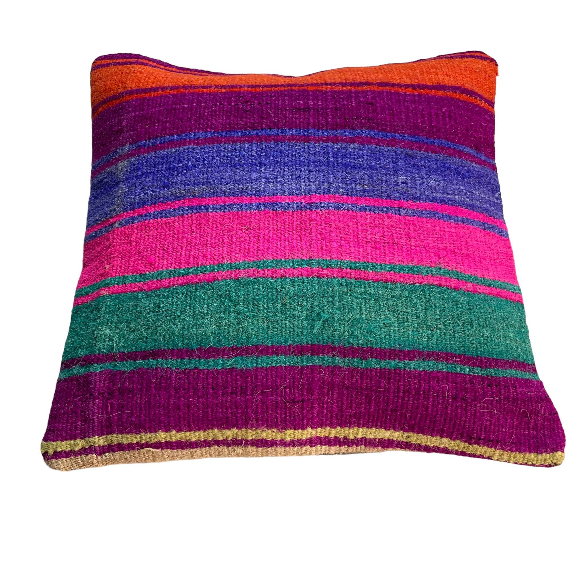 Housse de coussin kilim turc vintage, 40 x 40 cm