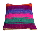 Vintage turkish kilim cushion cover , 40 x 40 cm