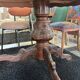 Oval table with marquetry top