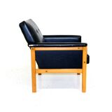 Fauteuil scandinave en simili-cuir, Suède, 1950