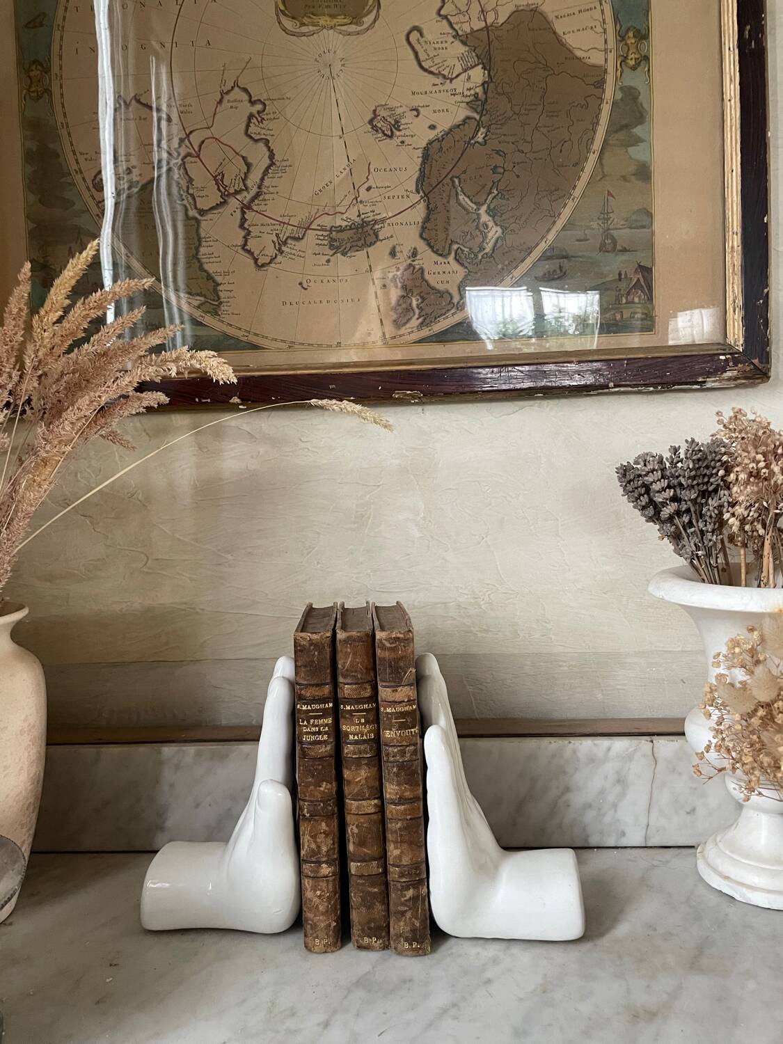 Pair of vintage ceramic hand bookends