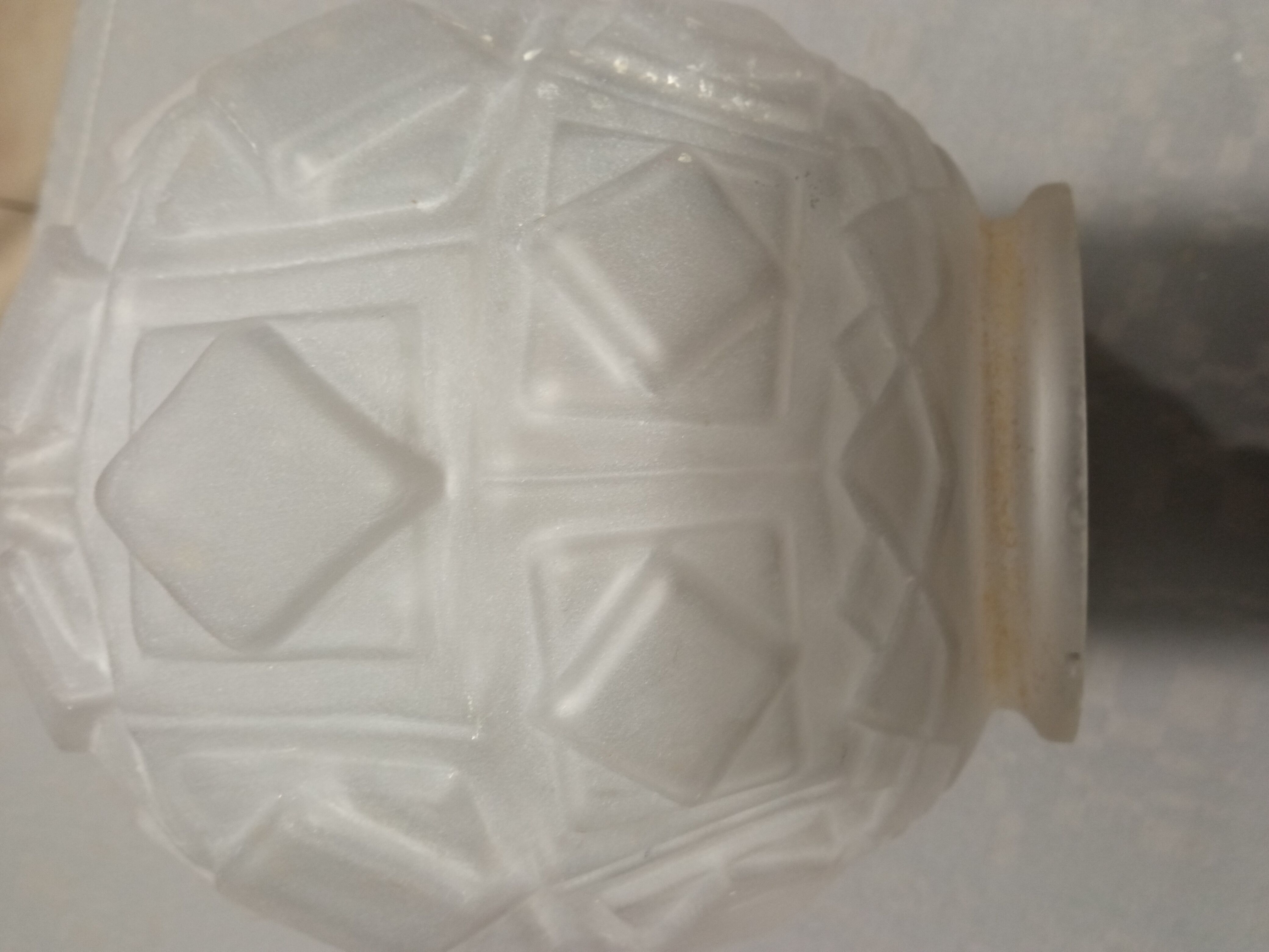 Globe or shell for suspension or floor lamp glass frost art deco