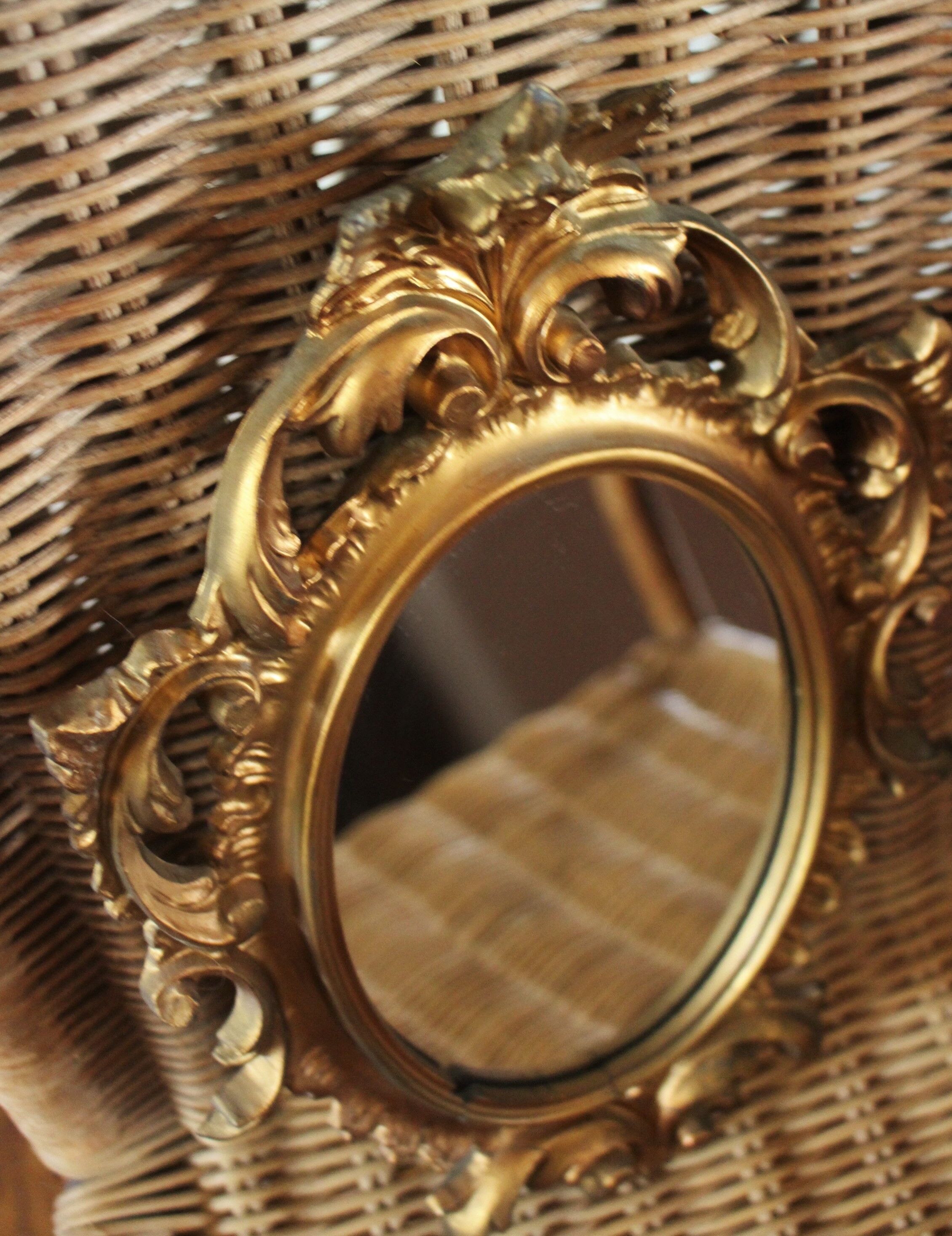 Mirror gilded wood worked vintage