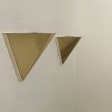 Paire d’appliques vintage géométriques, Laiton, France 1970