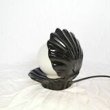 Ceramic shell lamp with opaline pearl, Saint-Jacques, France, 1980
