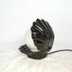 Ceramic shell lamp with opaline pearl, Saint-Jacques, France, 1980