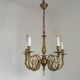 Elegant French Vintage Bronze 5-Light Art Nouveau Style Chandelier