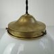 Paire d’anciennes suspensions en opaline 18 cm xl vintage