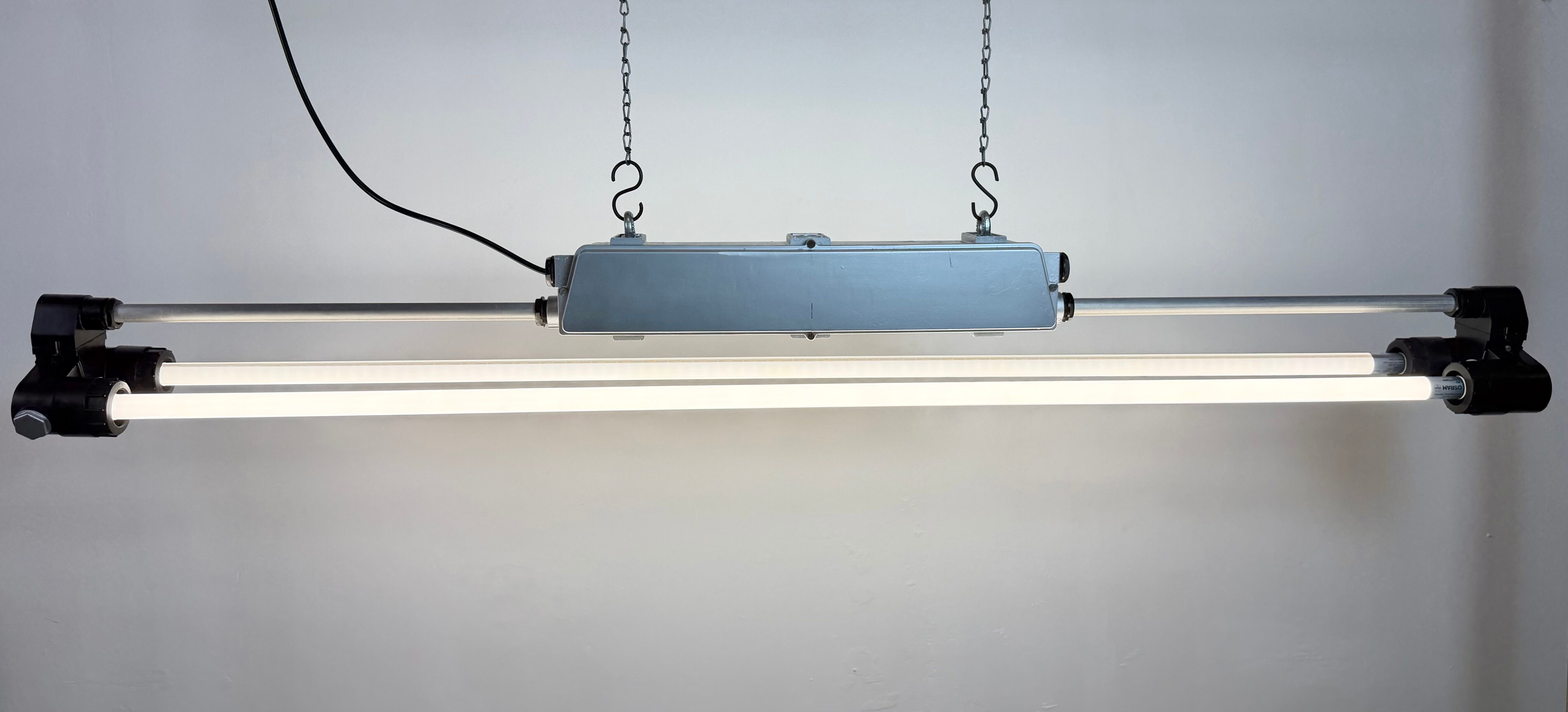 Industrial Silver Tube Light from Elektrosvit, 1970s