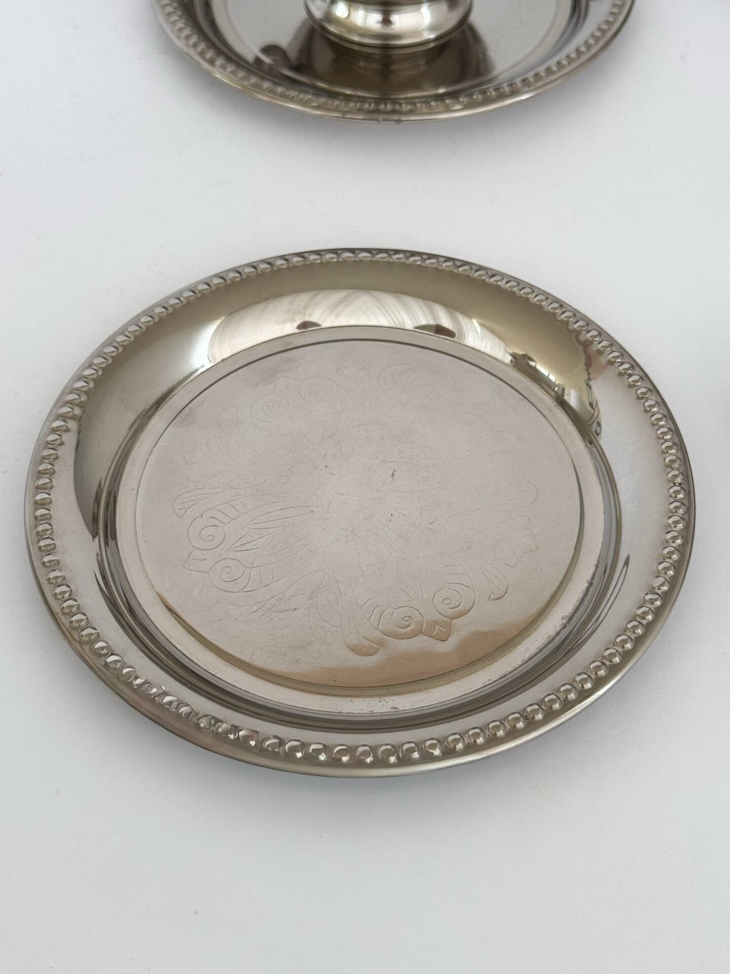 Set of 6 Antique Early 20th Century Silver Plated Coffee Cups With Sau