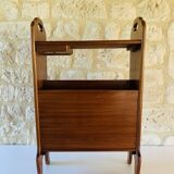 Vintage side table with magazine rack, 1960s