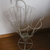 White forged metal umbrella holder