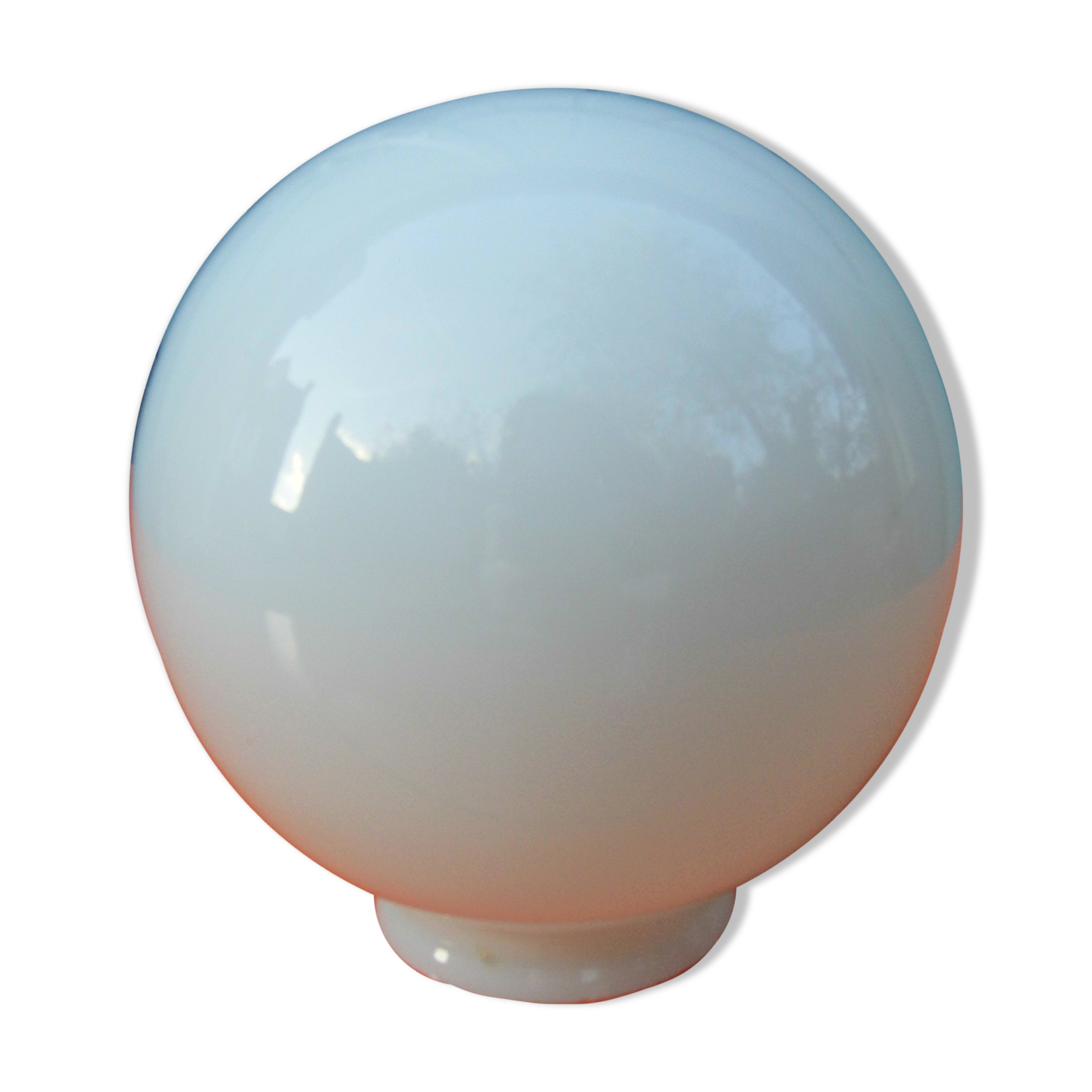 Small globe, white opaline ceiling lamp, vintage