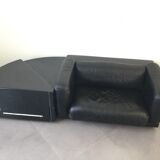 Canapé gradual lounge cuir noir Cini Boeri - knoll/gavina