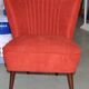 Purple cocktail chair in beech, 1960s, Mid-Century style, fluted backrest, comfortable seat.