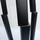 Black brutalist wooden stools, set of 2