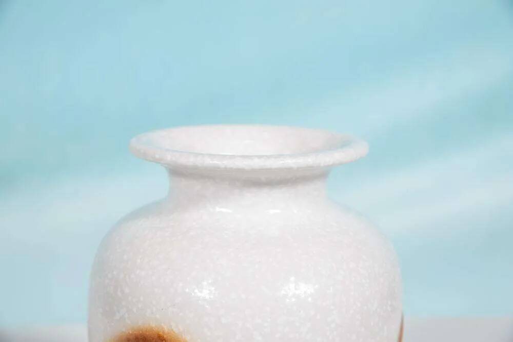 Vintage handmade fat lava vase from the 70s space age.