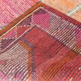 Rare Couloir Vintage Anatolie | Rose & Saumon Tones Runner Rug, 90x370 Cm