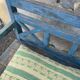 Indian bench in blue lacquered teak