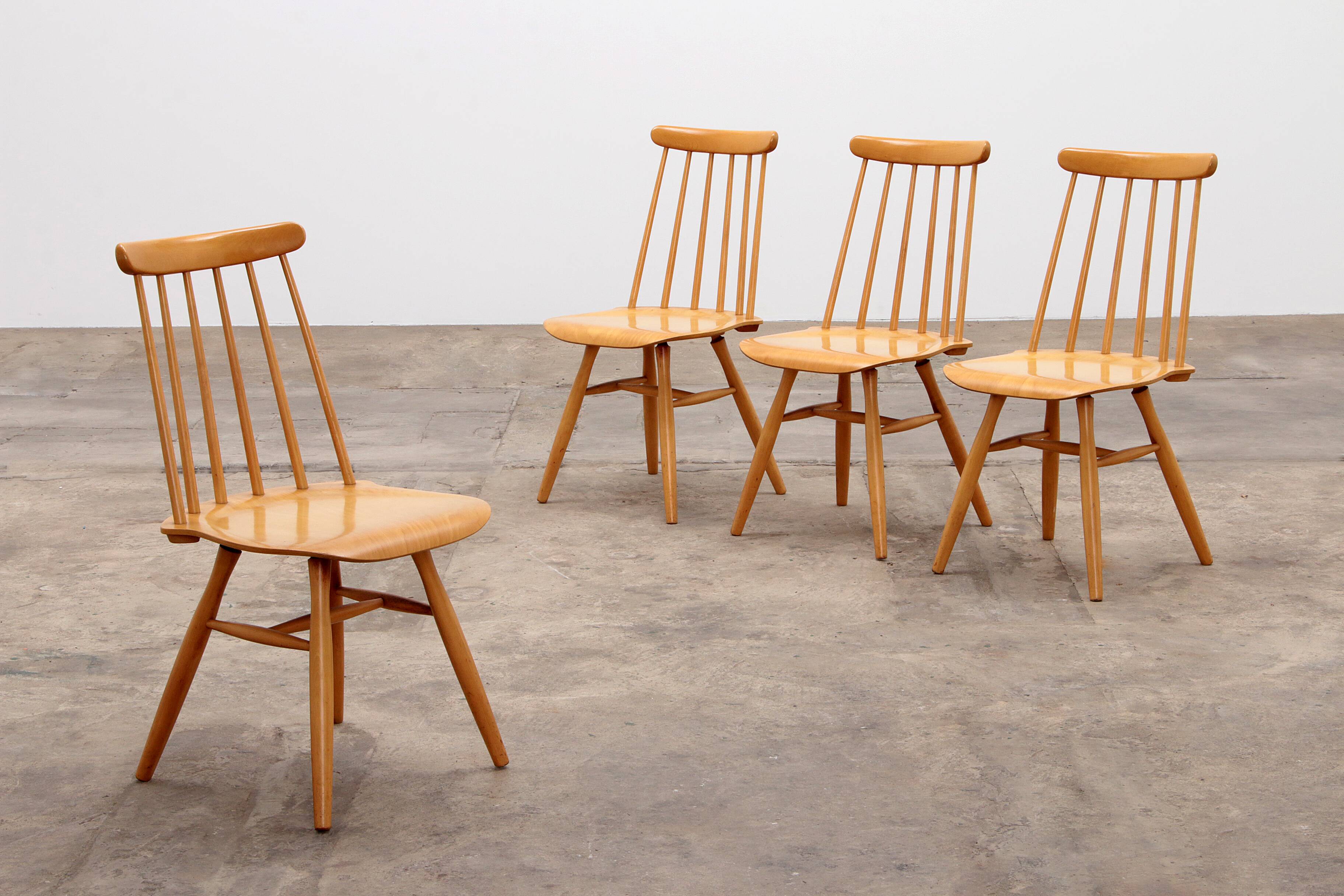 4 Dining room chairs made by Asko, 1960 Finland