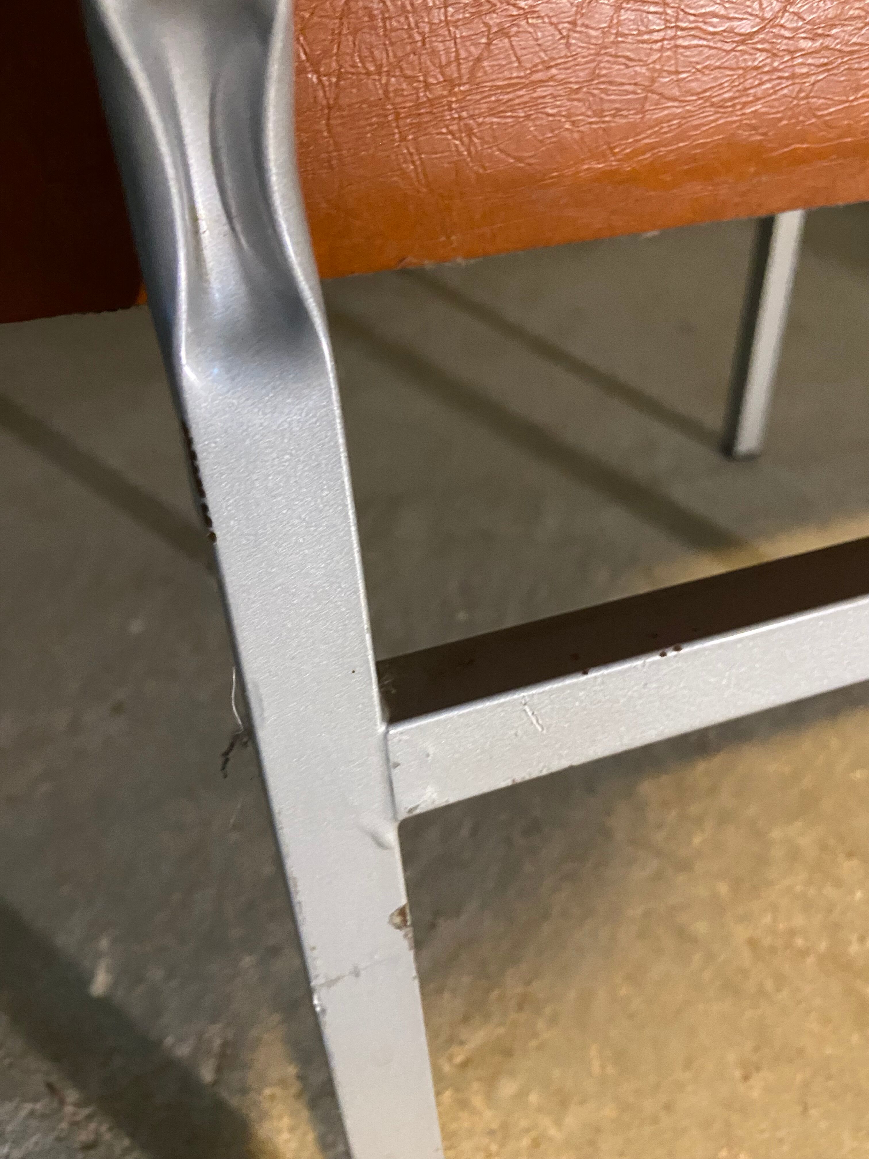 Pair of modernist low chairs in skai camel vintage 60s/70s
