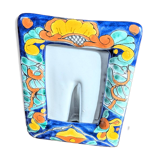 vintage frame with colorful Mexican ceramic patterns
