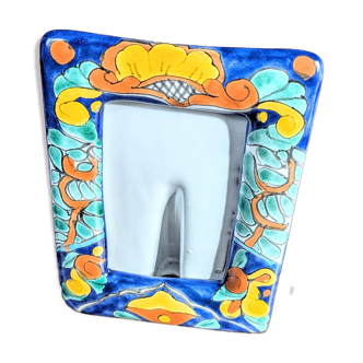 vintage frame with colorful Mexican ceramic patterns