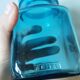 Bocal vintage en verre bleu Ariel