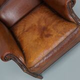 Vintage Dutch Cognac Colored Leather Club Chair