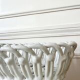 Woven white ceramic plate