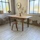 1950s pine and oak farmhouse table with multiple drawers