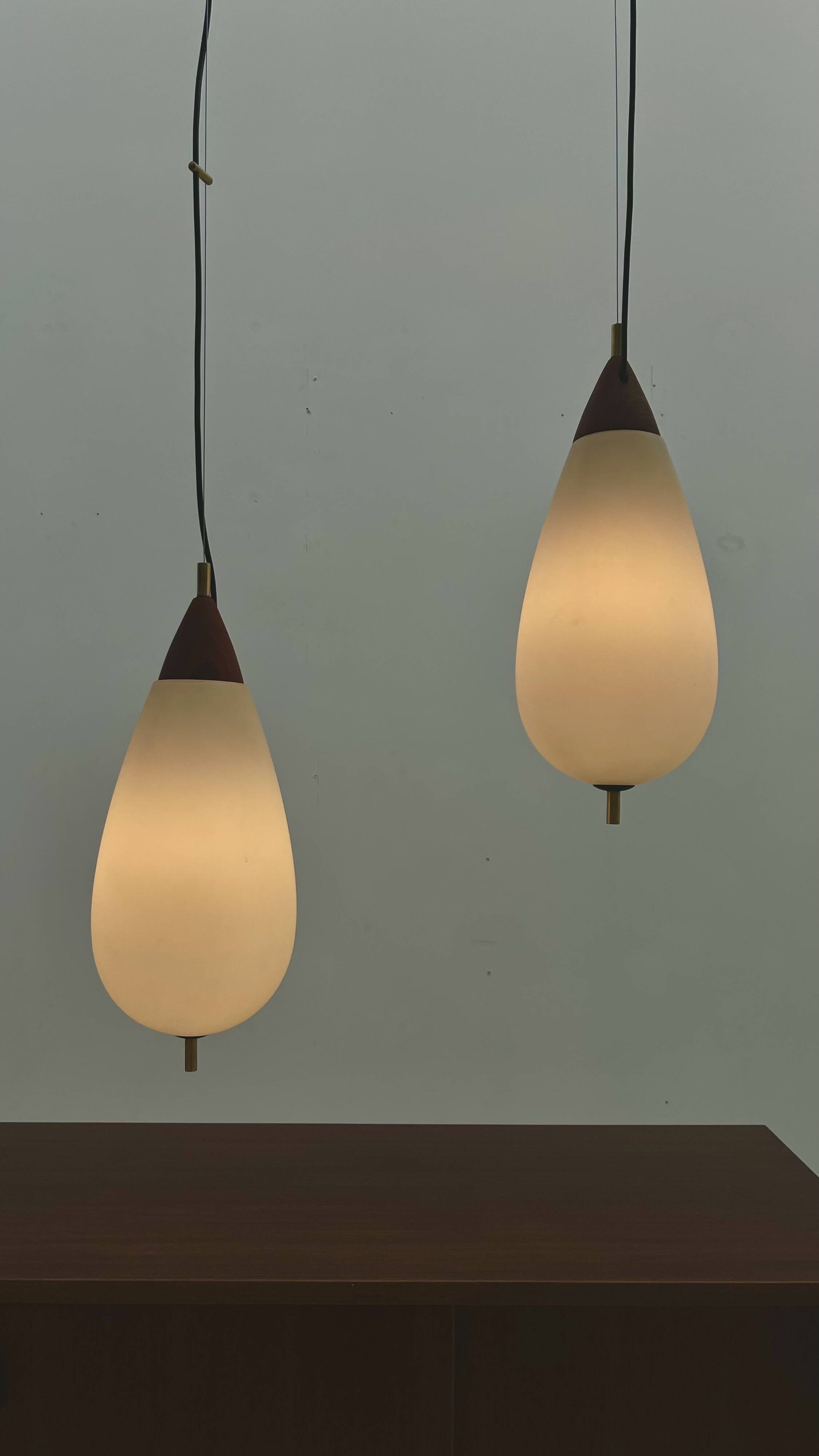 'Teardrop' Par of pendant by Goffredo Reggiani for Temde Leuchten